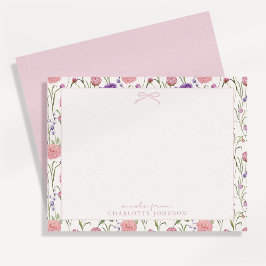 花と弓、フラットカードからのメモ 招待状