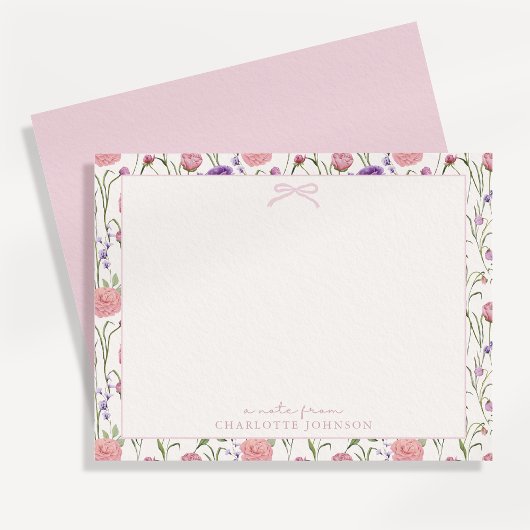 花と弓、フラットカードからのメモ 招待状