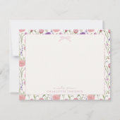 花と弓、フラットカードからのメモ 招待状 (正面)