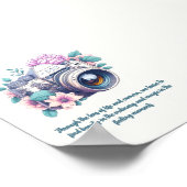 花と引用文付きオールドカメラ ポスター (角)