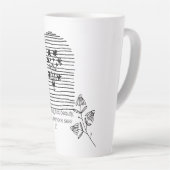 花と引用文線 カフェラテマグ (右アングル)