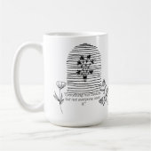 花と引用文線 コーヒーマグカップ (左)