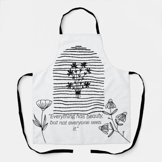 花と引用文 エプロン (正面)