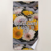 花と引用文 ビーチタオル (正面)