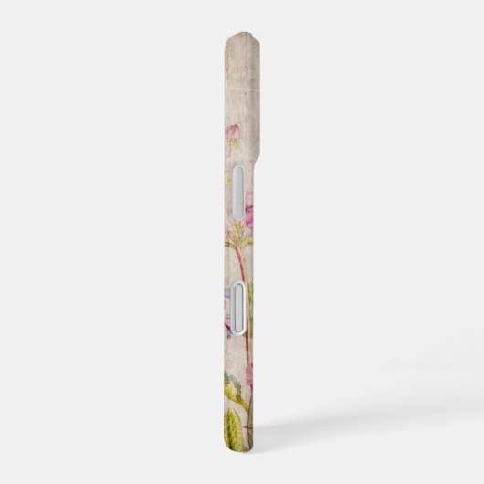 花と引用文 iPhone 16ケース (右側面)