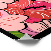 花と情熱のハート ポスター (角)