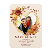 花と愛に満ちたフォトウェディング　保存日 マグネット (縦)