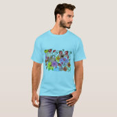 花と戯れる動物たち Tシャツ (正面フル)