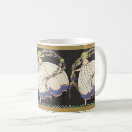 花と戯れる妖精 コーヒーマグカップ (正面右)
