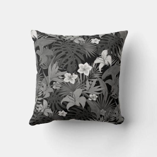 花と手のひら葉のグラデーション クッション (裏面)