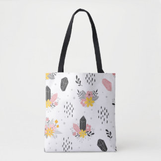 花と抽象芸術  トートバッグ