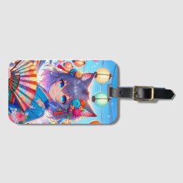 花と提灯：アニメキャットガールフェスティバル ラゲッジタグ