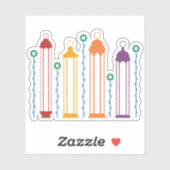 花と提灯 シール (シート)