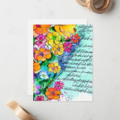 花と文字ノートカード ノートカード (正面/裏面インサイチュ)