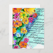 花と文字ノートカード ノートカード (正面/裏面)