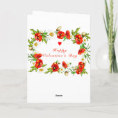 花と文字付きバレンタインデーカスタムカード カード (裏面)