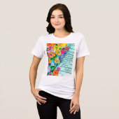 花と文字 トライブレンドTシャツ (正面全面)