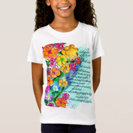 花と文字 Tシャツ