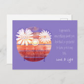 花と日没のメッセージをありがとう ポストカード (正面/裏面)