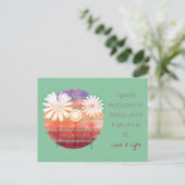 花と日没はがき付き有難うメッセージ ポストカード (スタンド正面)