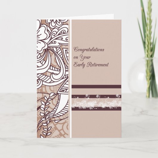 花と早期退職カードタン カード (正面)
