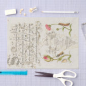 花と昆虫のウェインスコット体スクリプト 薄葉紙 (クラフト)
