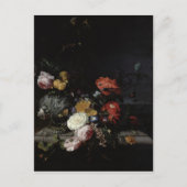 花と昆虫の静物画 ポストカード (正面)