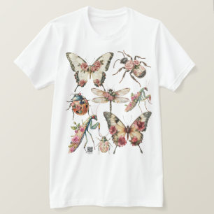 花と昆虫 Tシャツ