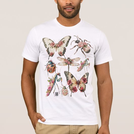 花と昆虫 Tシャツ (正面)