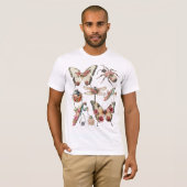 花と昆虫 Tシャツ (正面フル)