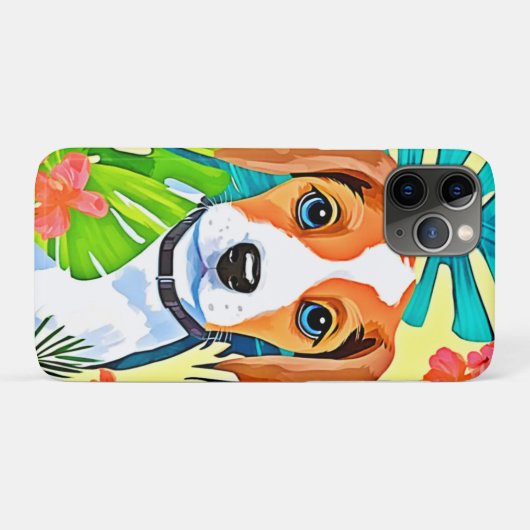 花と明るい犬 Case-Mate iPhoneケース (裏面(横))
