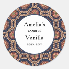 花と星の形状パターン – キャンドルビジネス ラウンドシール