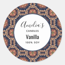 花と星の形状パターン – キャンドルビジネス ラウンドシール