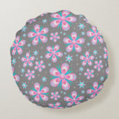花と星の枕 ラウンドクッション (裏面)