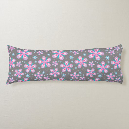 花と星体枕 ボディピロー (正面)