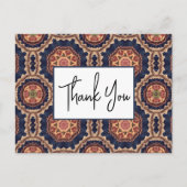 花と星形装飾デザインありがとう ポストカード (正面)