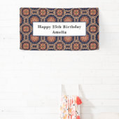 花と星形装飾デザイン誕生日 横断幕 (インサイチュ)