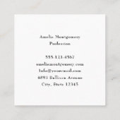 花と星形装飾デザイン スクエア名刺 (裏面)