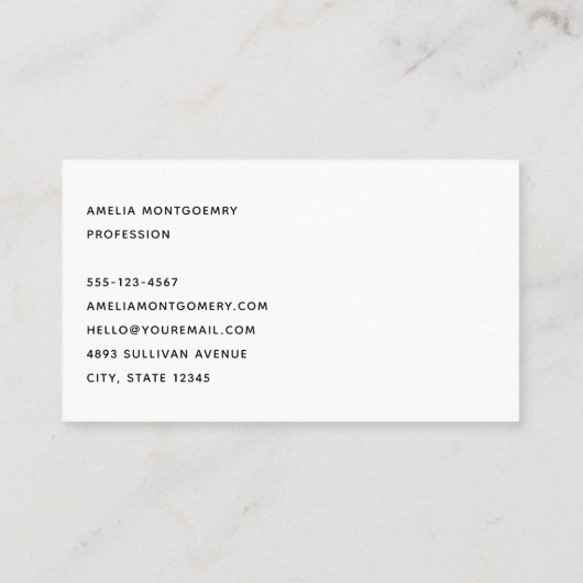 花と星形装飾デザイン 名刺 (裏面)