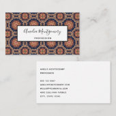 花と星形装飾デザイン 名刺 (正面/裏面)