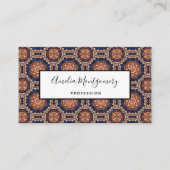 花と星形装飾デザイン 名刺 (正面)