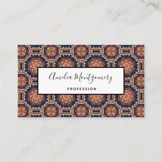 花と星形装飾デザイン 名刺 (正面)