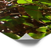 花と春ピンクの花葉の枝 ポスター (角)