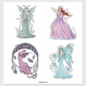 花と月を持つ妖精アートRenee Lavoie シール (シート)