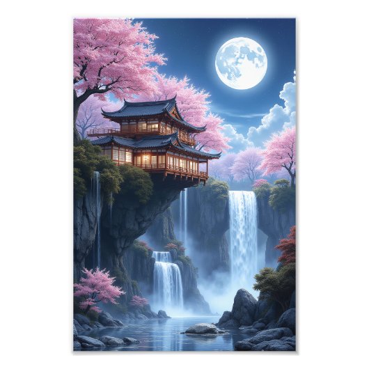 花と月光の水 フォトプリント            (正面)