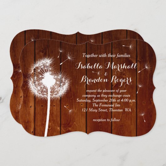 花と木のウェディング招待状 招待状 (正面/裏面)