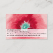 花と木の眺めに1920年ヒルマ 名刺 (裏面)