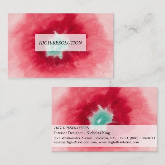 花と木の眺めに1920年ヒルマ 名刺 (正面/裏面)