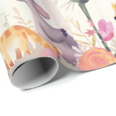 花と木の間の平和な動物 ラッピングペーパー (ロールコーナー)