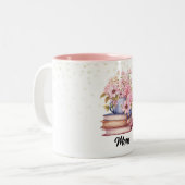 花と本 ツートーンマグカップ (正面左)